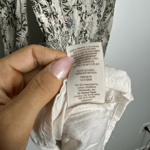 Free People Stealing Fire Mini Dress Ivory Combo floral long sleeve boho XS - Picture 6 of 6